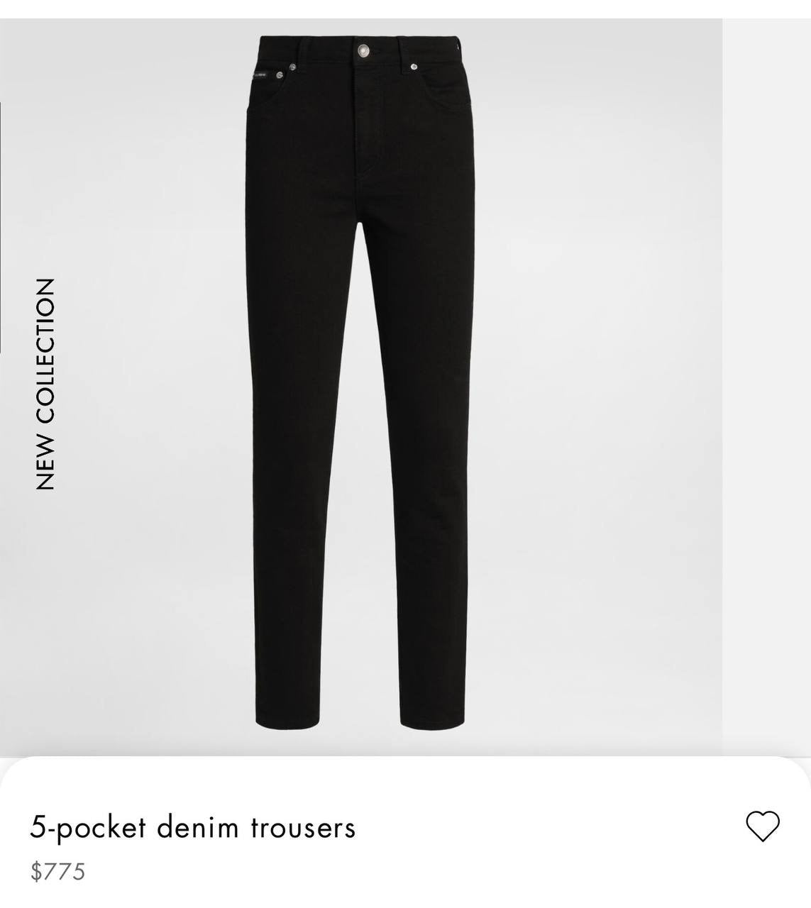 Dolce & Gabbana Five-Pocket Jeans Pants - Black