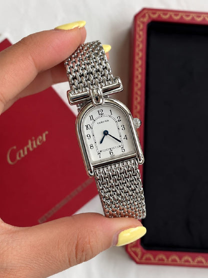 Cartier Watch - Silver & White, Gold & White