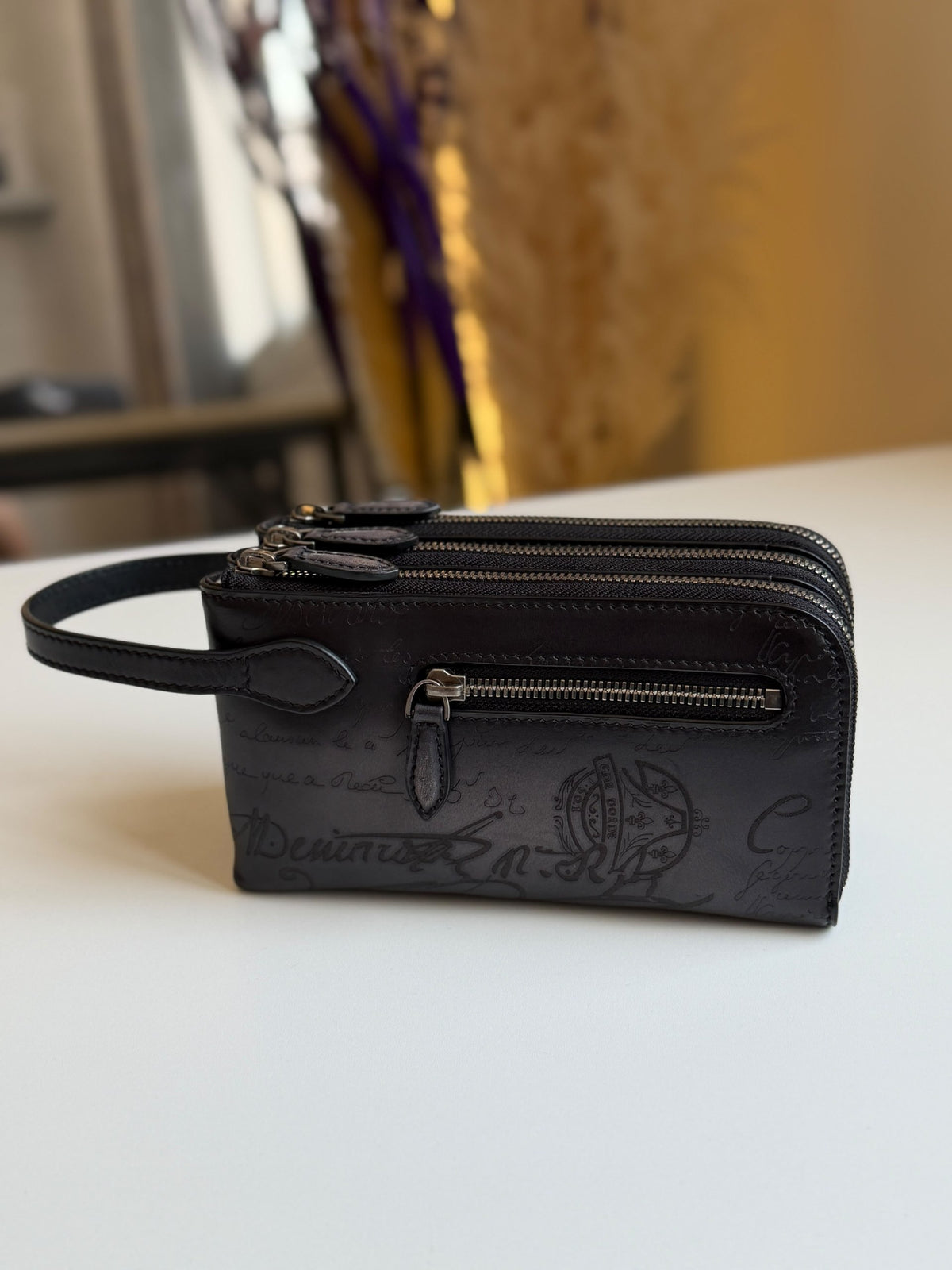 Berluti Wallet - Black Embossed