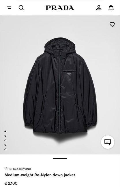 Prada Long Hooded Jacket - Black