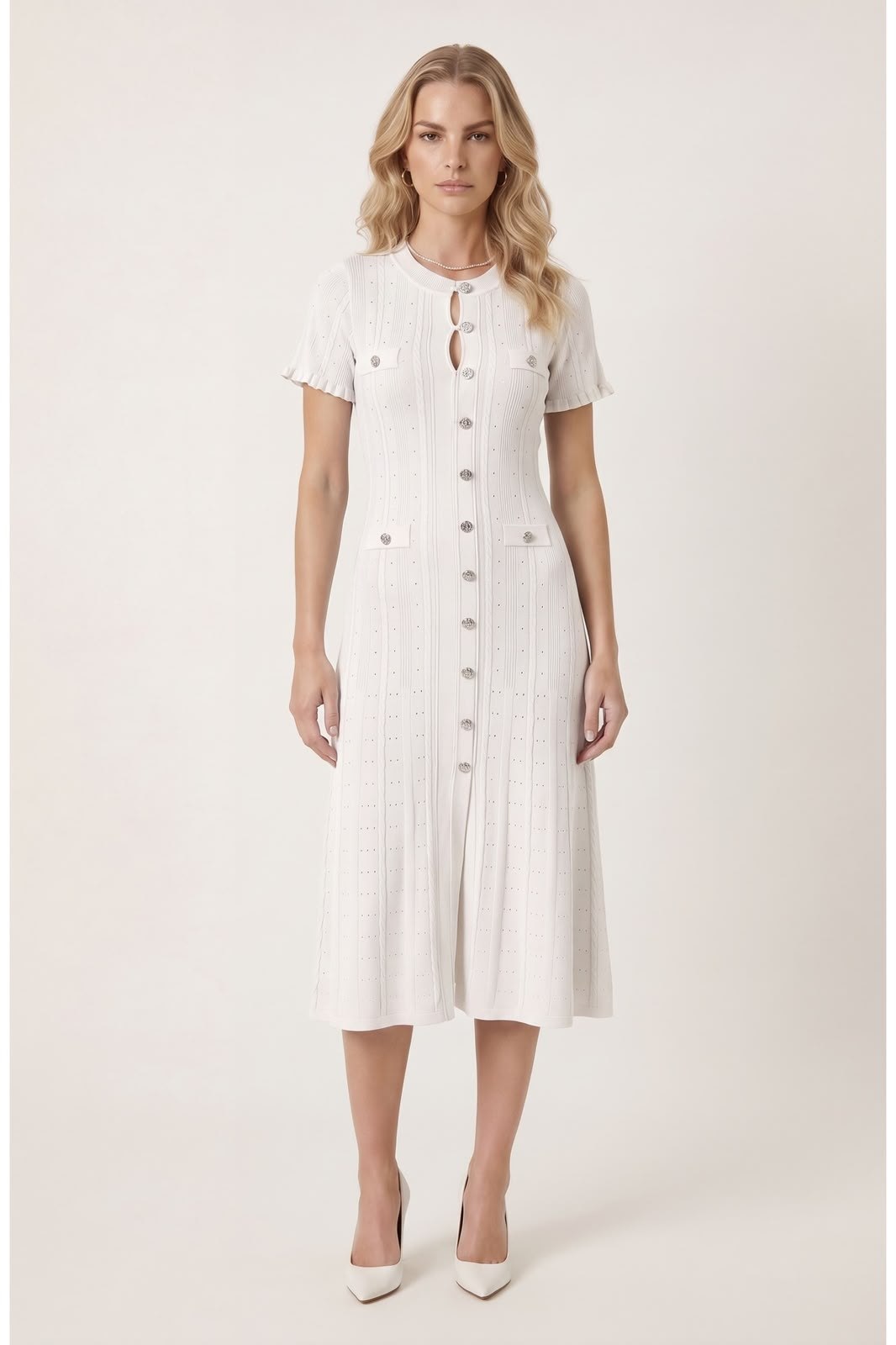Sandro Flap-Pocket Dress - White