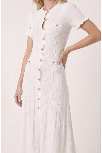 Sandro Flap-Pocket Dress - White