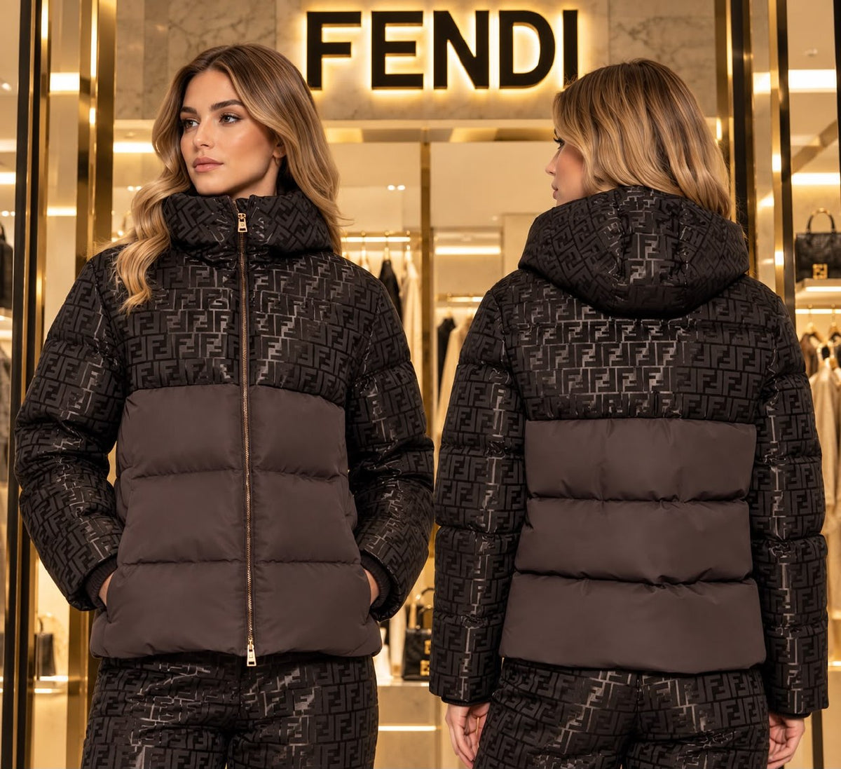Fendi Hooded Jacket - Brown