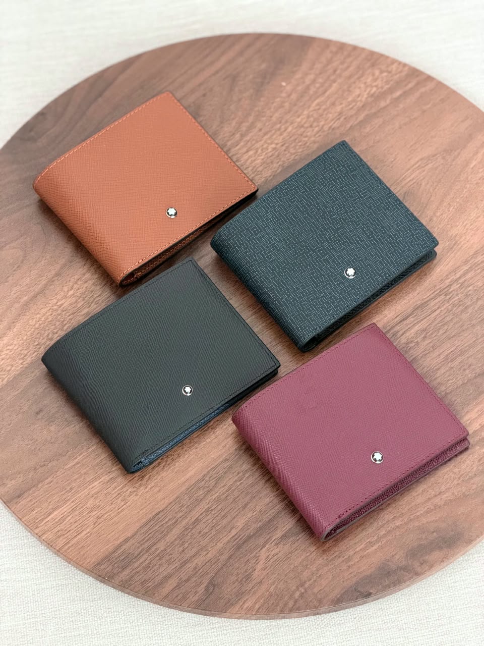 Montblanc Wallet - Brown, Black, Burgundy, Black Embossed