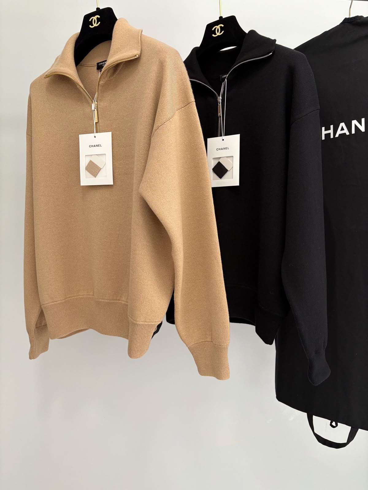 Chanel Polo Sweater - Beige, Black