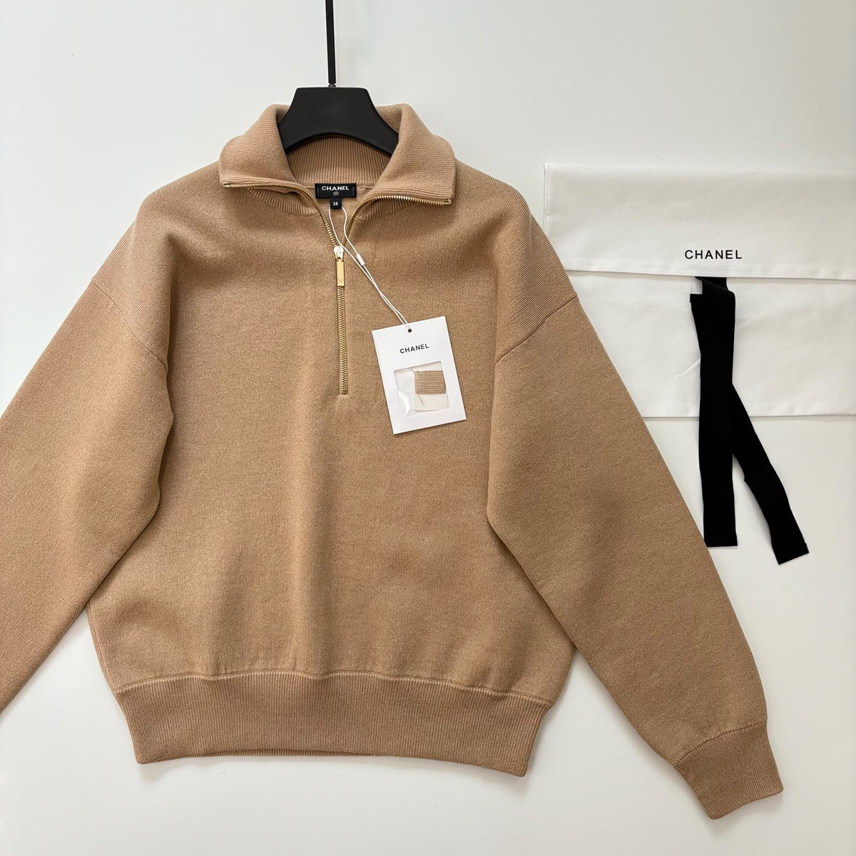Chanel Polo Sweater - Beige, Black