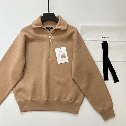 Chanel Polo Sweater - Beige, Black