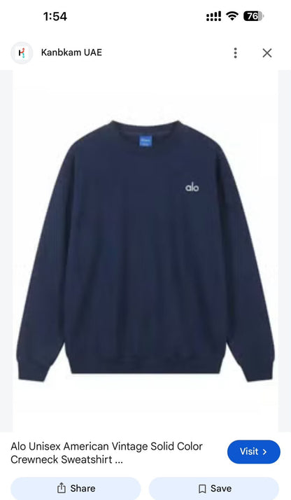 Alo Sweatshirt - Black, Dark Grey, Navy