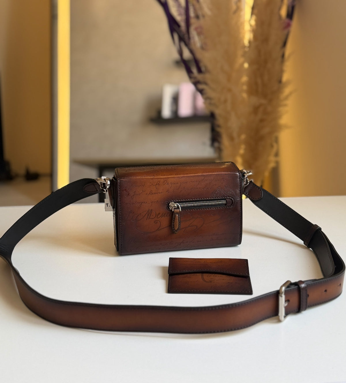 Berluti Crossbody Bag - Brown Embossed