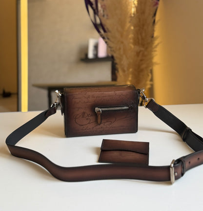 Berluti Crossbody Bag - Brown Embossed