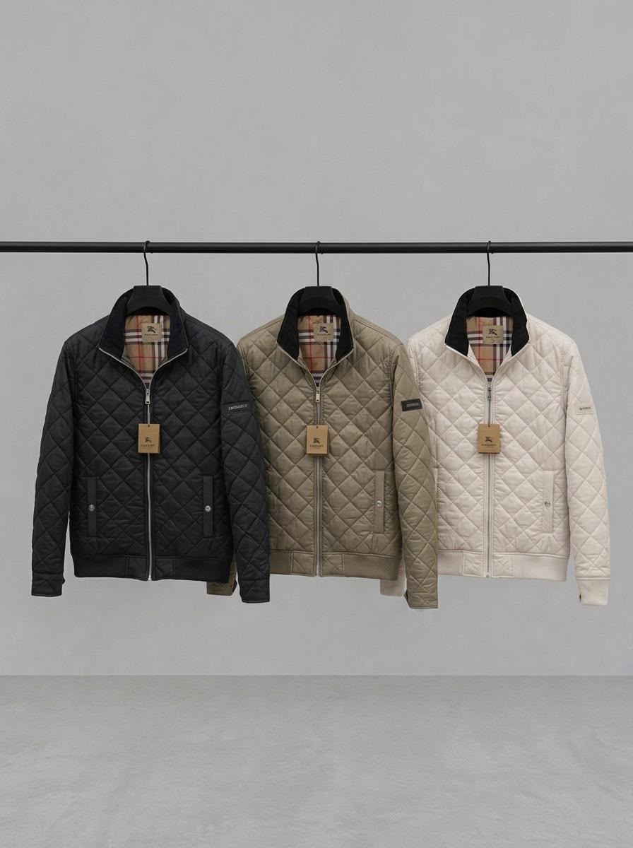 Burberry Quilted Jacket - Black, Beige, White