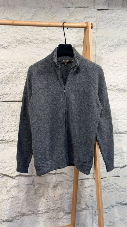 Loro Piana Zip-Up Sweater - Grey, Navy, Beige