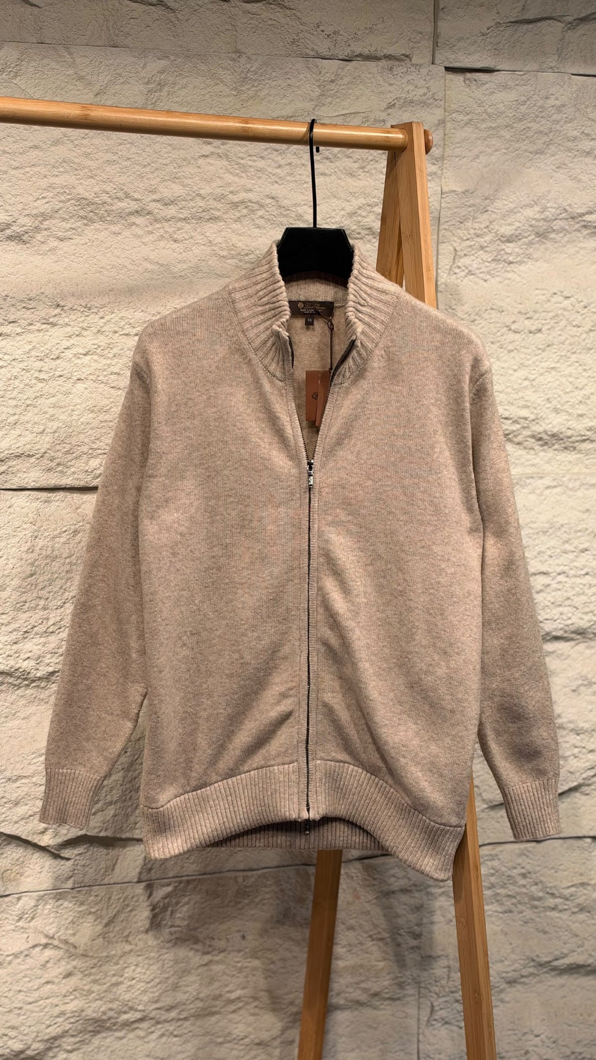 Loro Piana Zip-Up Sweater - Grey, Navy, Beige