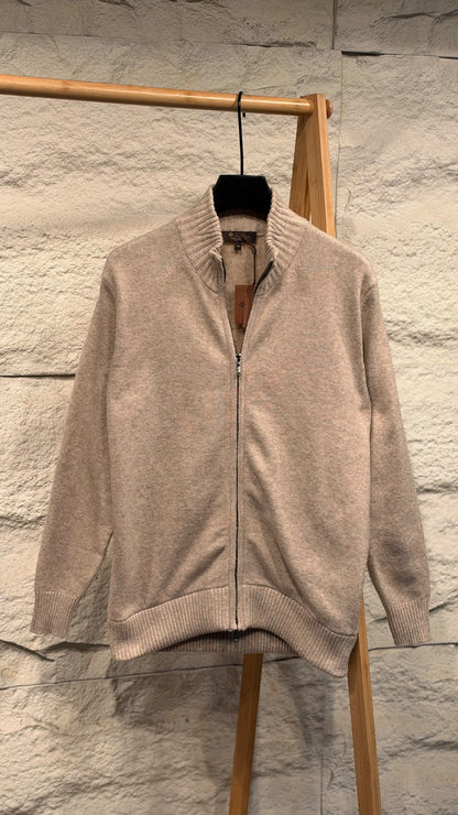 Loro Piana Zip-Up Sweater - Grey, Navy, Beige