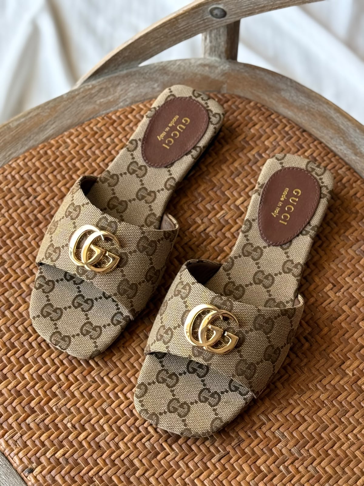 Gucci Double-G Heels - Beige Monogram