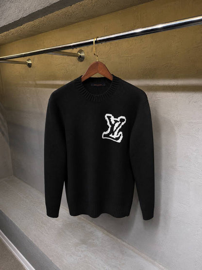 Louis Vuitton Logo-Patch Sweater - Black, White