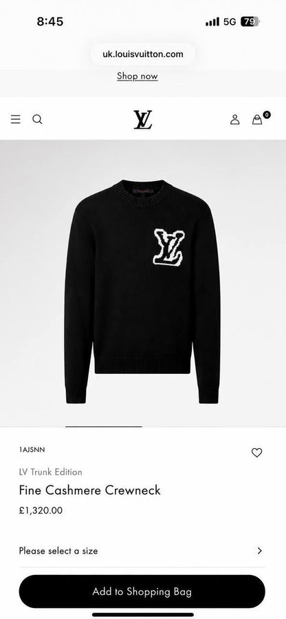Louis Vuitton Logo-Patch Sweater - Black, White