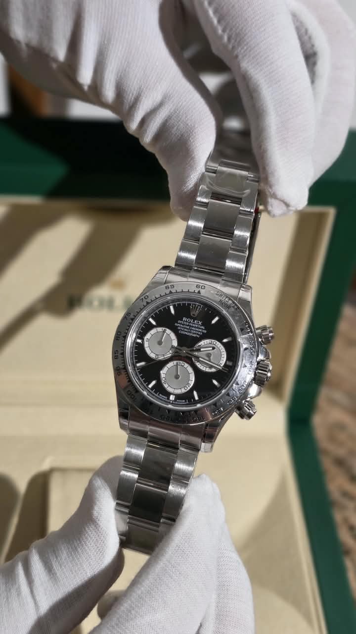 Rolex Watch - Silver & Black