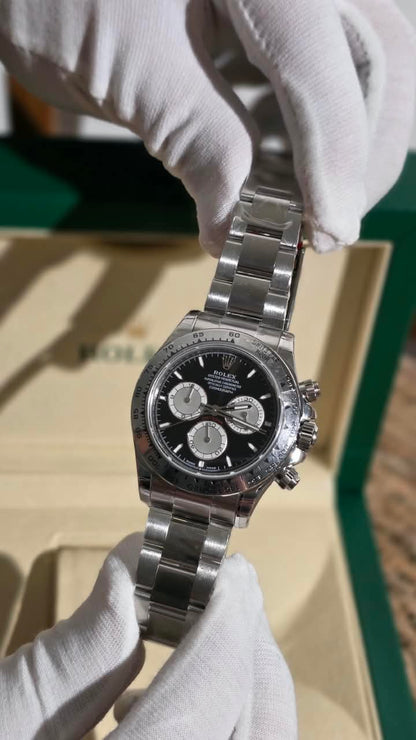 Rolex Watch - Silver & Black