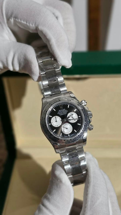 Rolex Watch - Silver & Black
