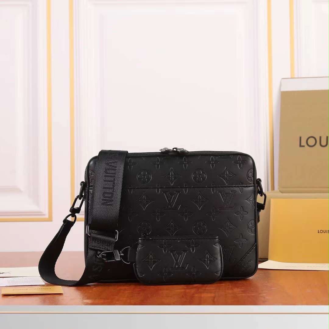 Louis Vuitton Pocket Crossbody Bag - Black Embossed