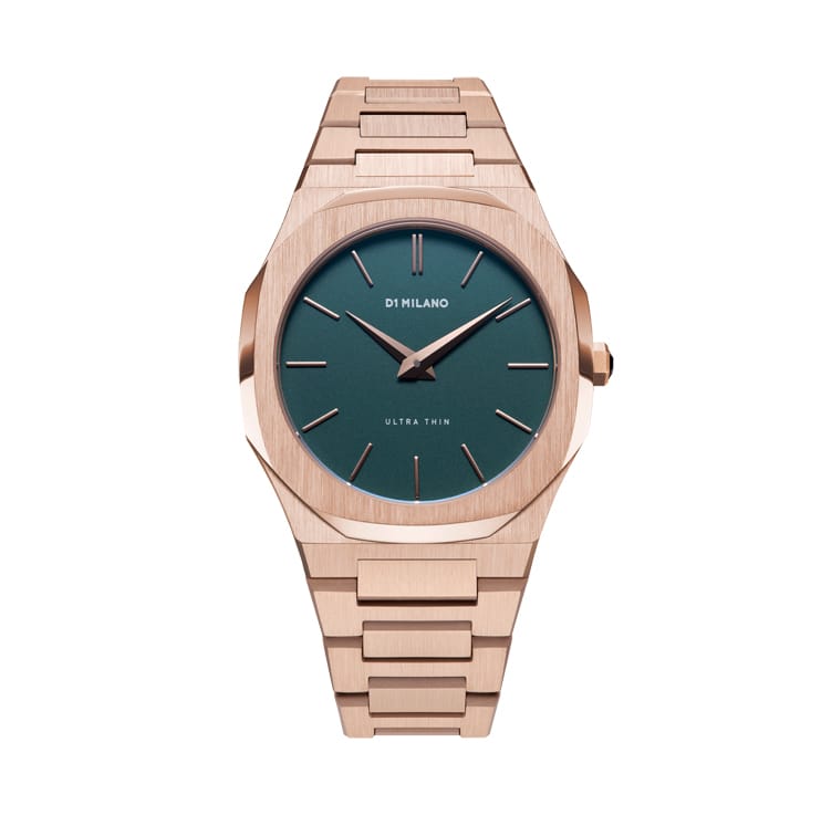 D1 Milano Watch Rose Gold Teal Dial - 