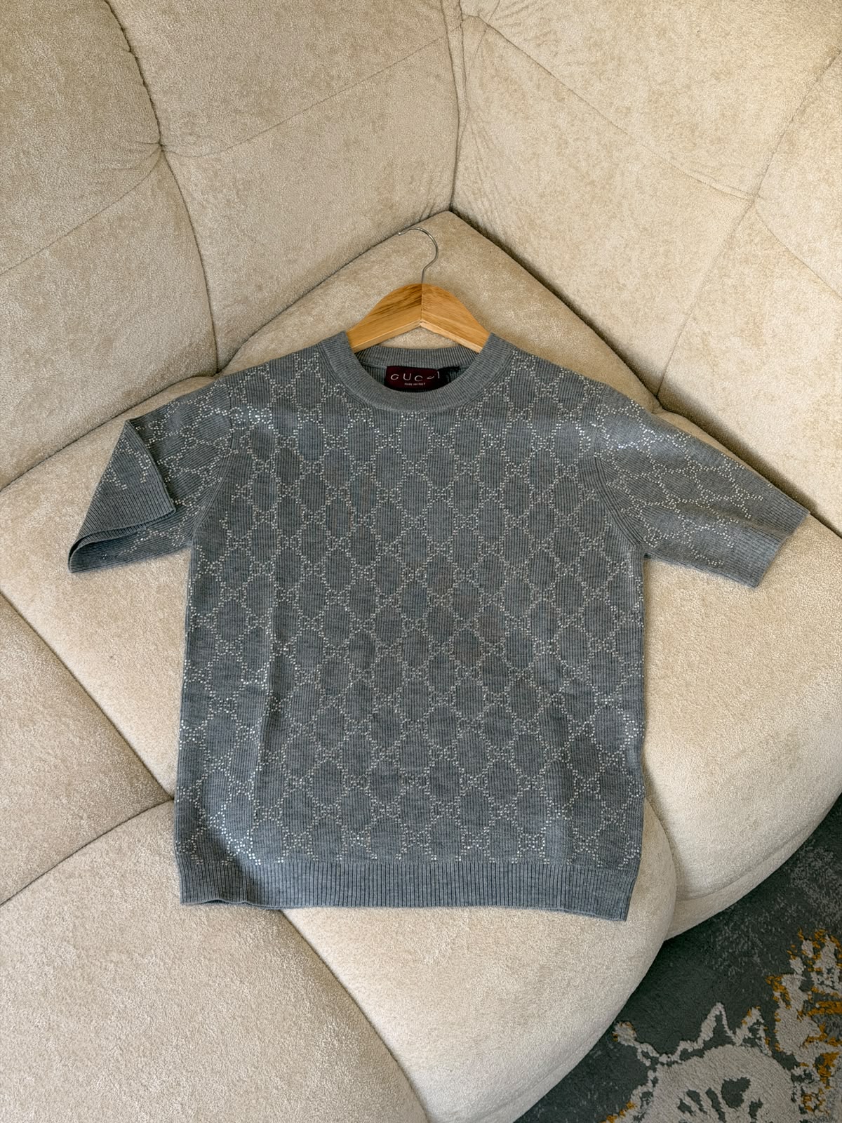 Gucci Knitted T-Shirt - Grey, White, Pink