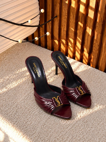 YSL Heels - Black, Brown, Burgundy, Leopard