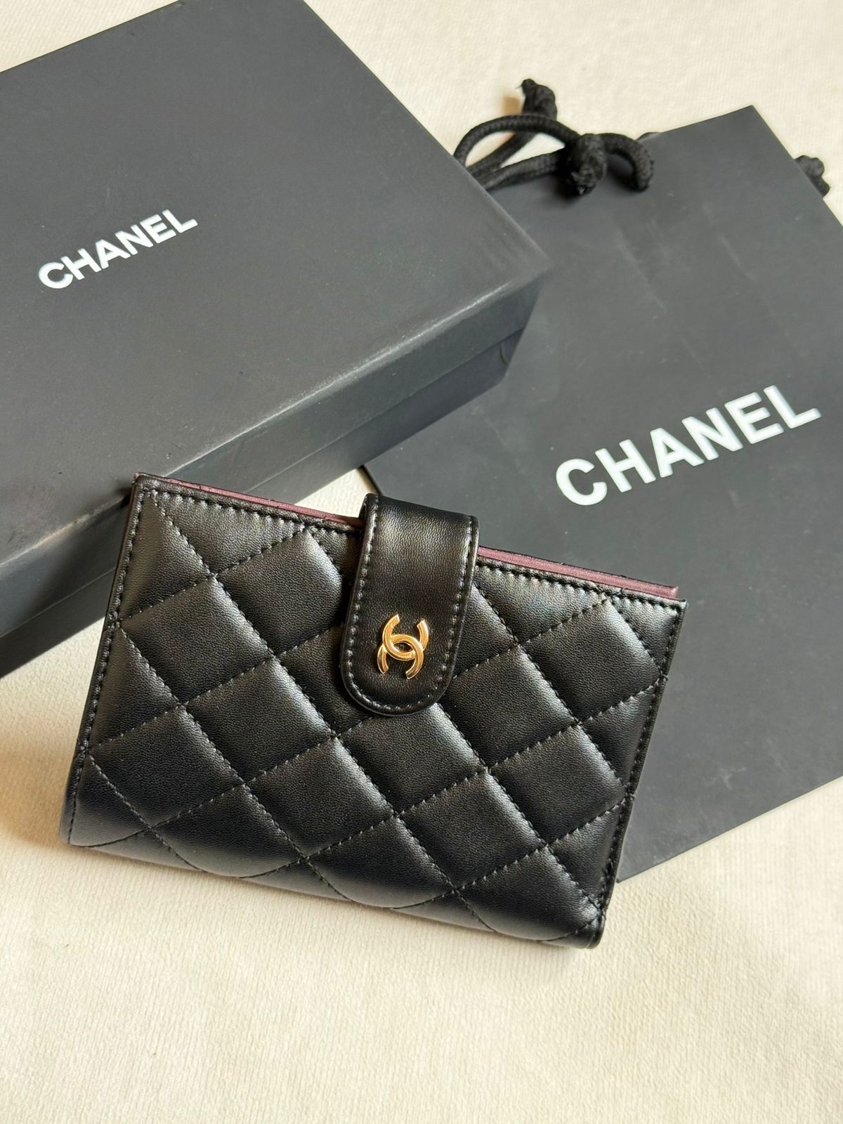Chanel Wide-Quilted Wallet - Black