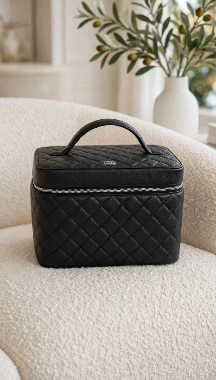 Chanel Makeup Bag Handle Case - Black