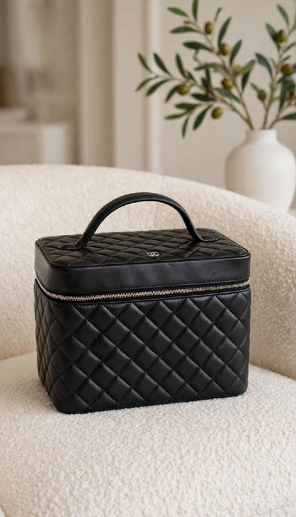 Chanel Makeup Bag Handle Case - Black