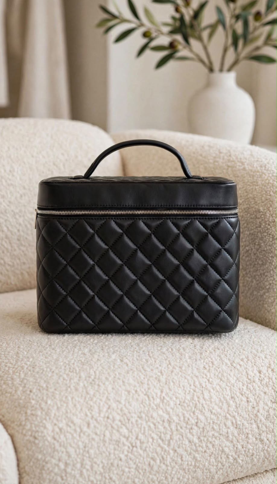 Chanel Makeup Bag Handle Case - Black