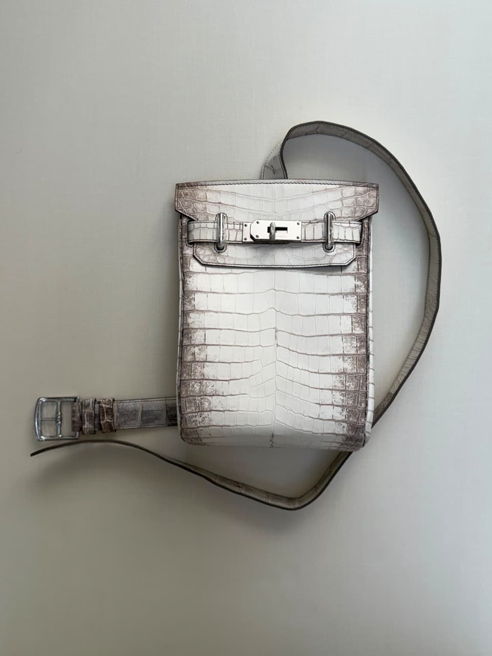 Hermes Crossbody Bag - White Embossed