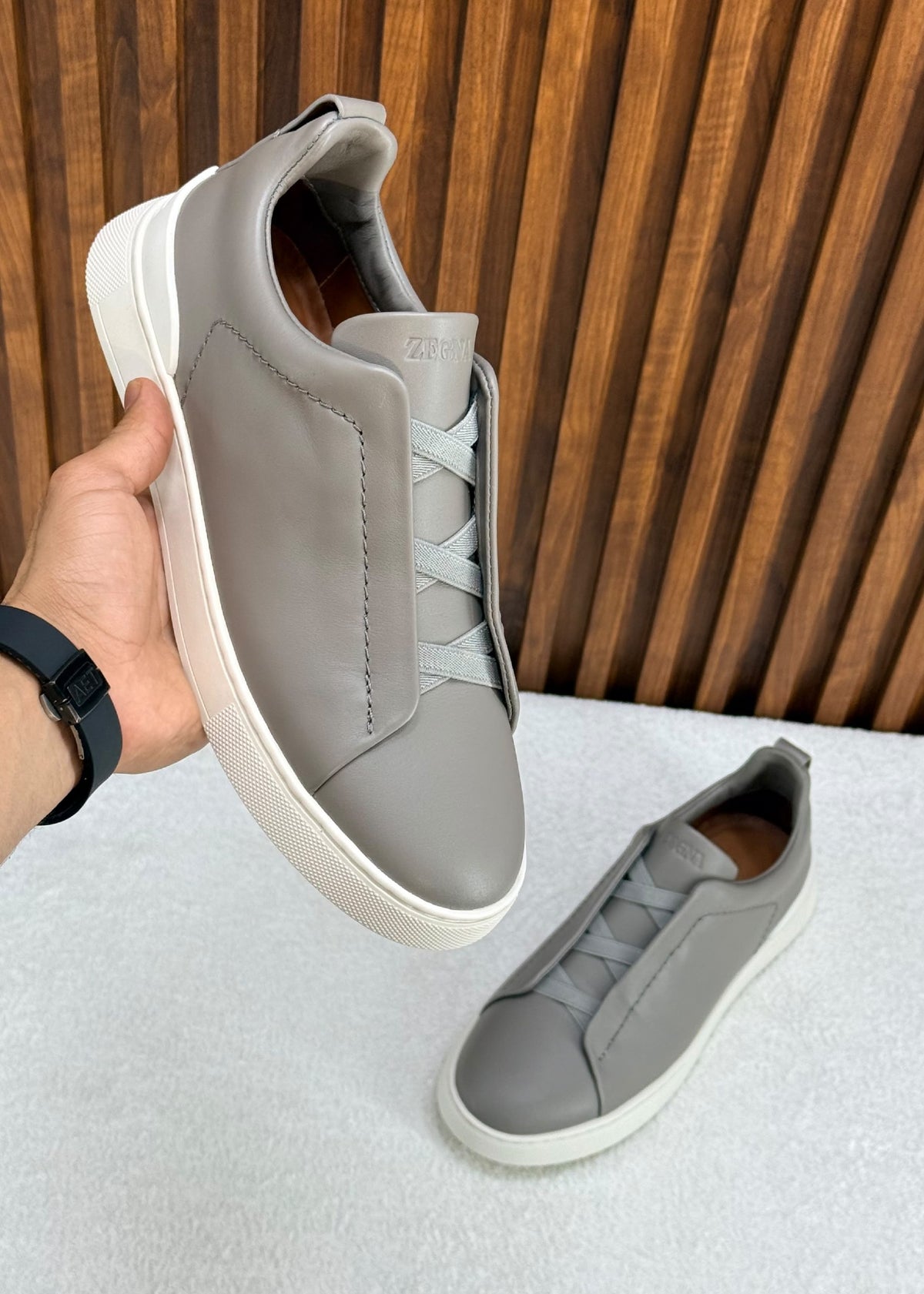 Zegna Triple Stitch Sneakers - Grey