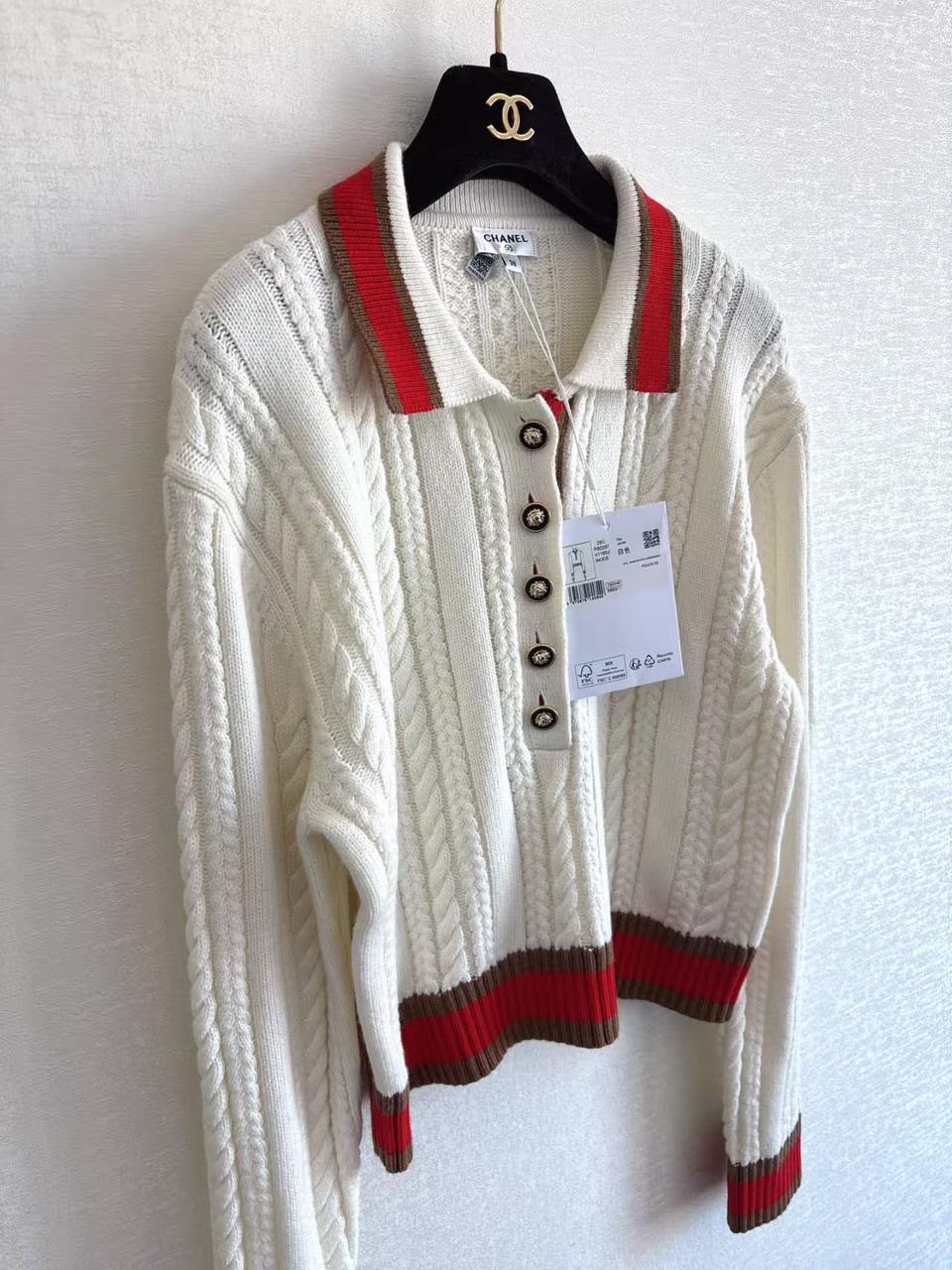 Chanel Polo Sweater - White