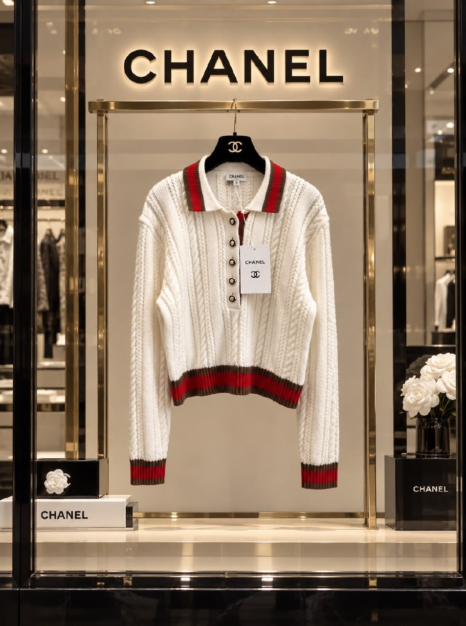 Chanel Polo Sweater - White