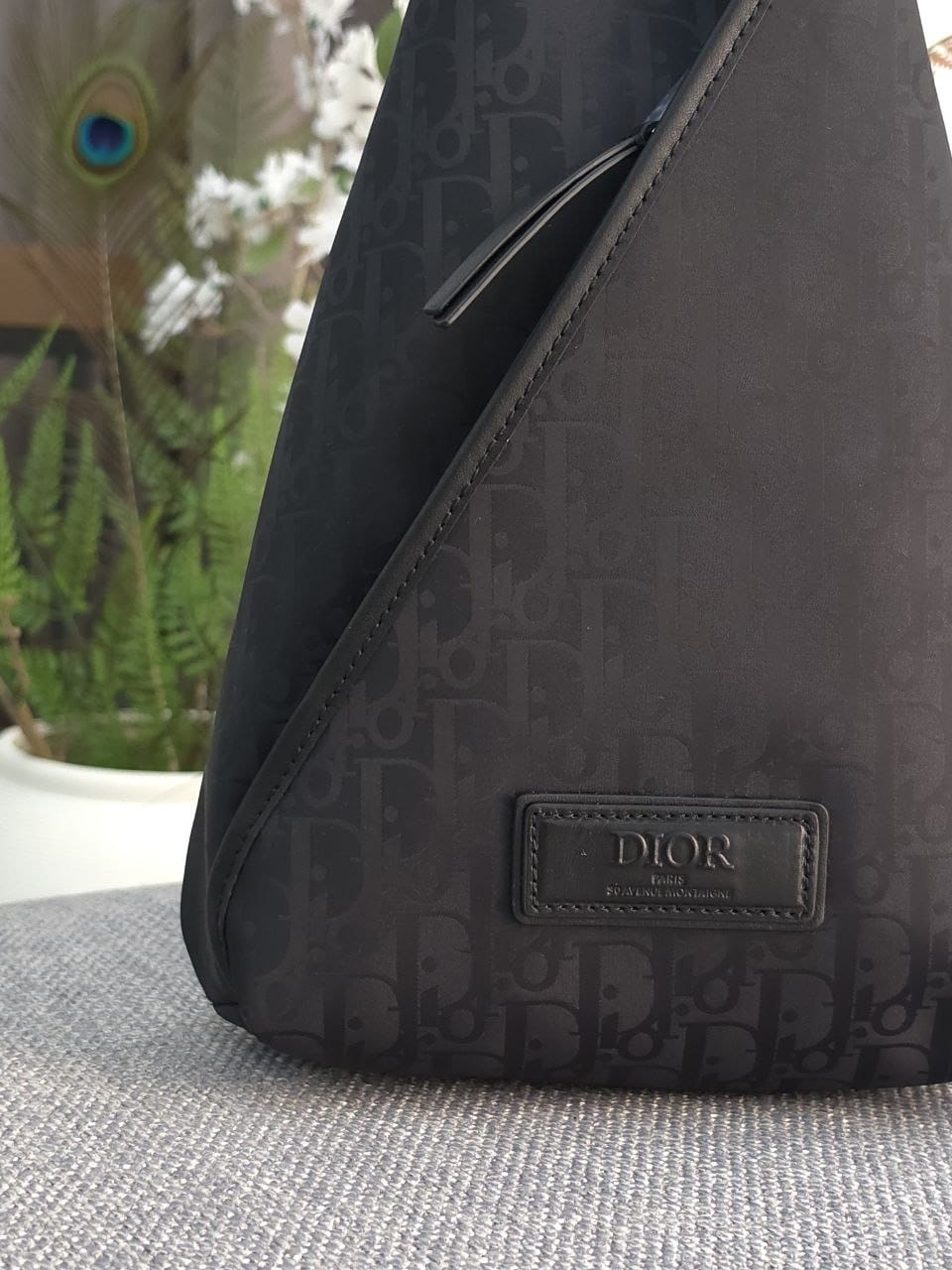 Dior Triangular Sling Bag - Black