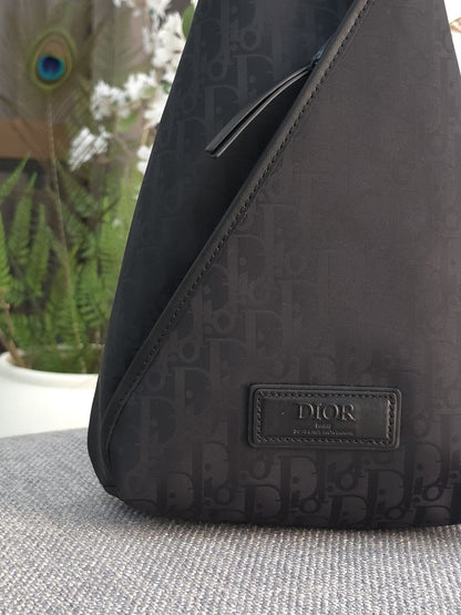 Dior Triangular Sling Bag - Black