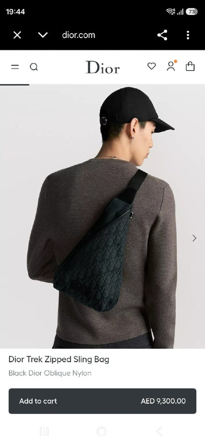 Dior Triangular Sling Bag - Black