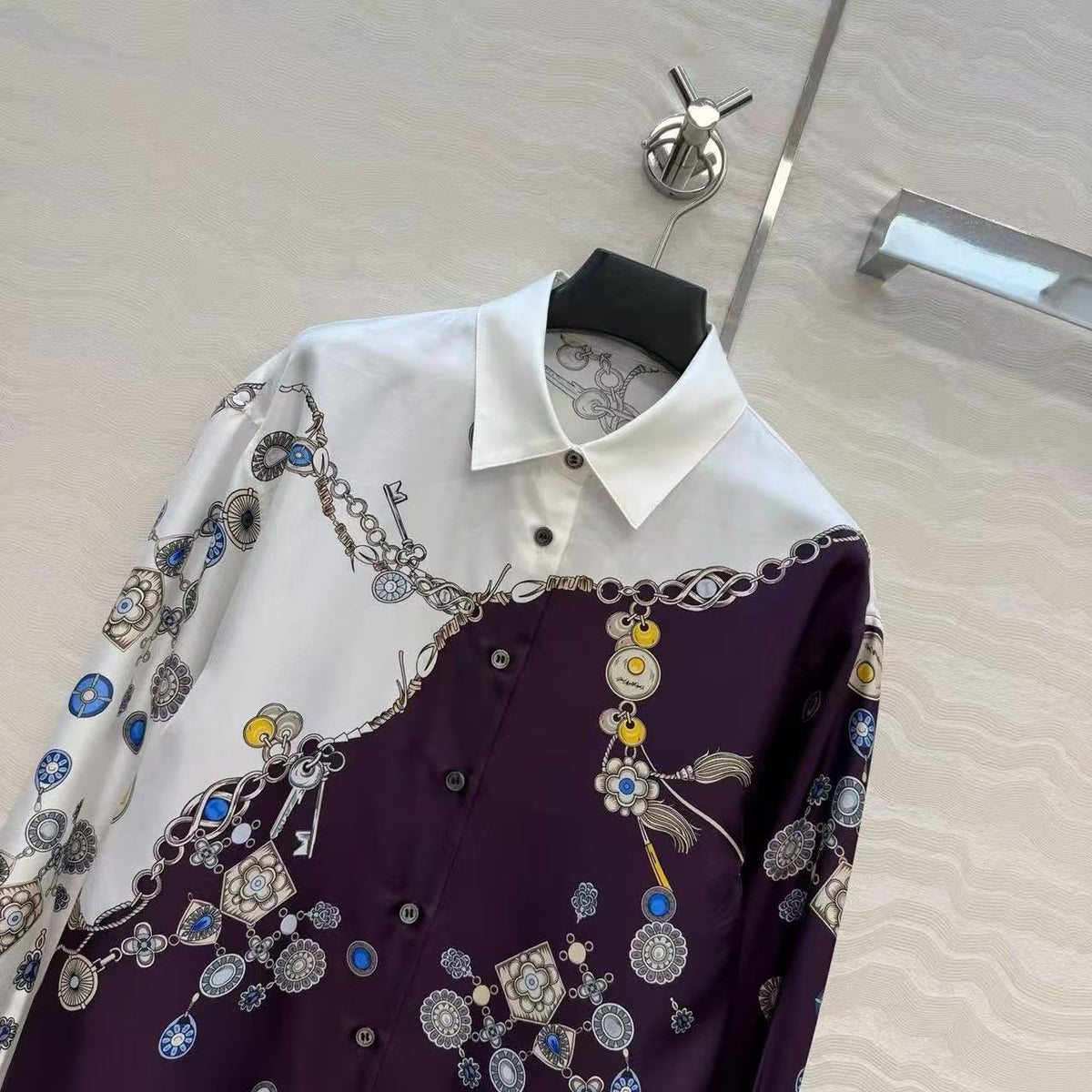 Versace Asymmetric-Panel Shirt - White