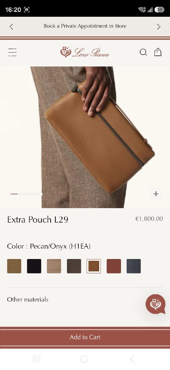 Loro Piana Clutch - Brown
