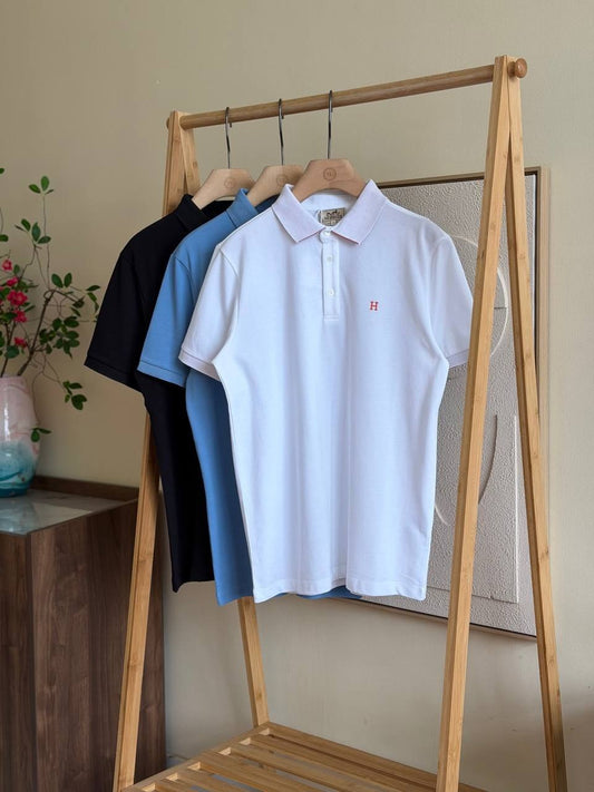 Hermes Polo Shirt - White, Black, Blue
