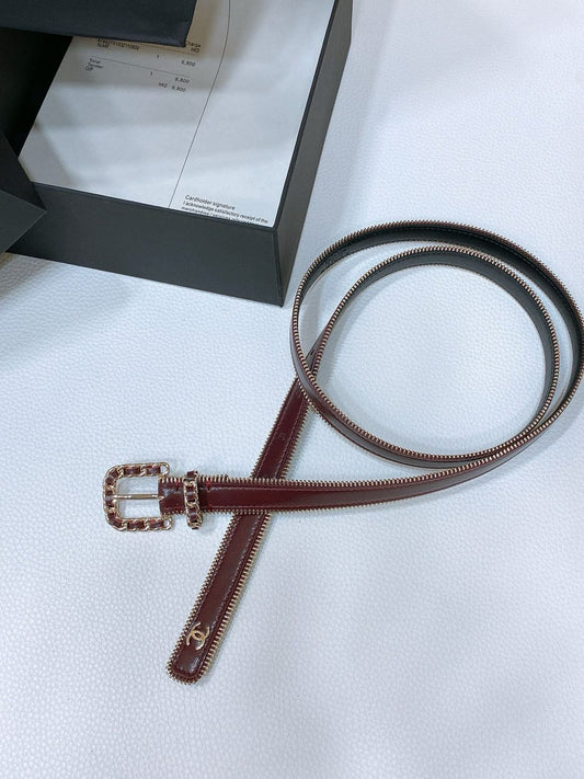 Chanel Belt - Burgundy