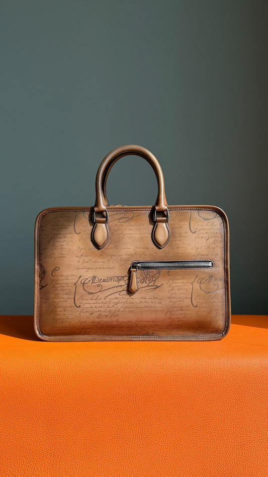 Berluti Wide-Pocket Briefcase - Brown
