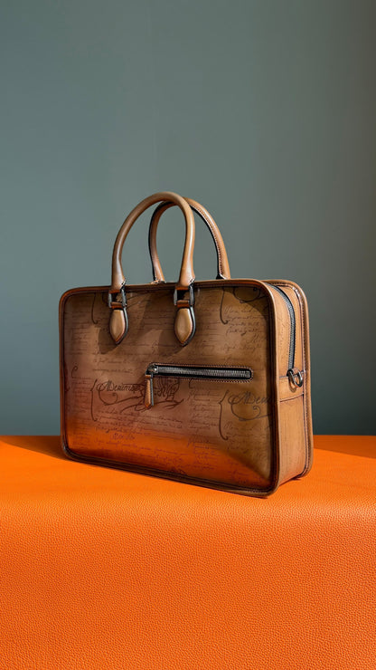 Berluti Wide-Pocket Briefcase - Brown