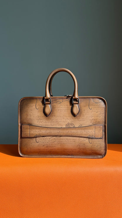 Berluti Wide-Pocket Briefcase - Brown