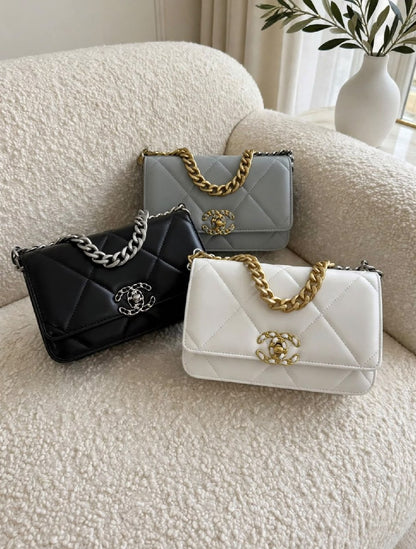 Chanel Shoulder Bag - White, Grey, Black