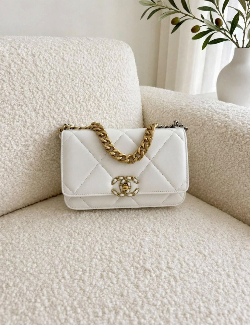 Chanel Shoulder Bag - White, Grey, Black