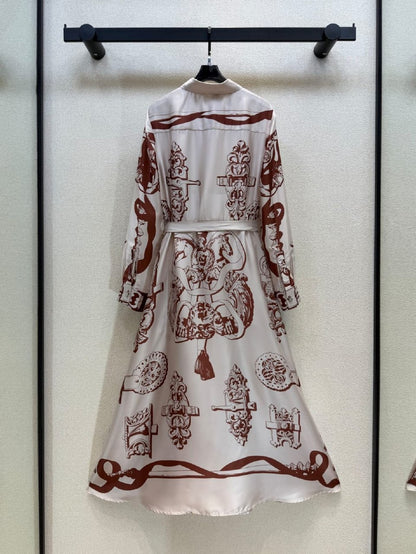 Hermès Dress - White & Brown