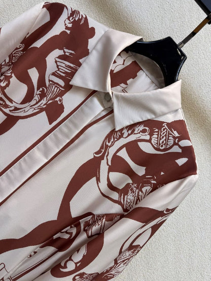 Hermès Dress - White & Brown